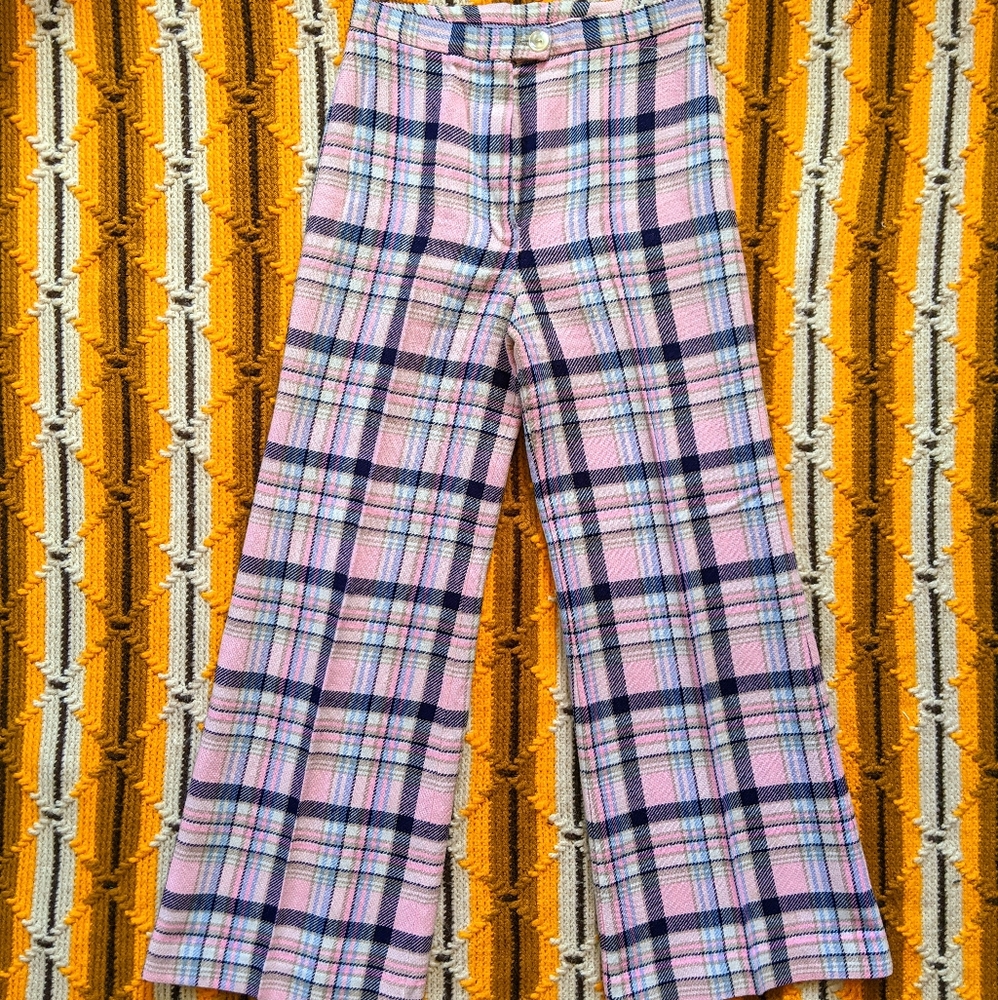 Vintage 70's Plaid Flares 🌼 - Picture 2 of 5